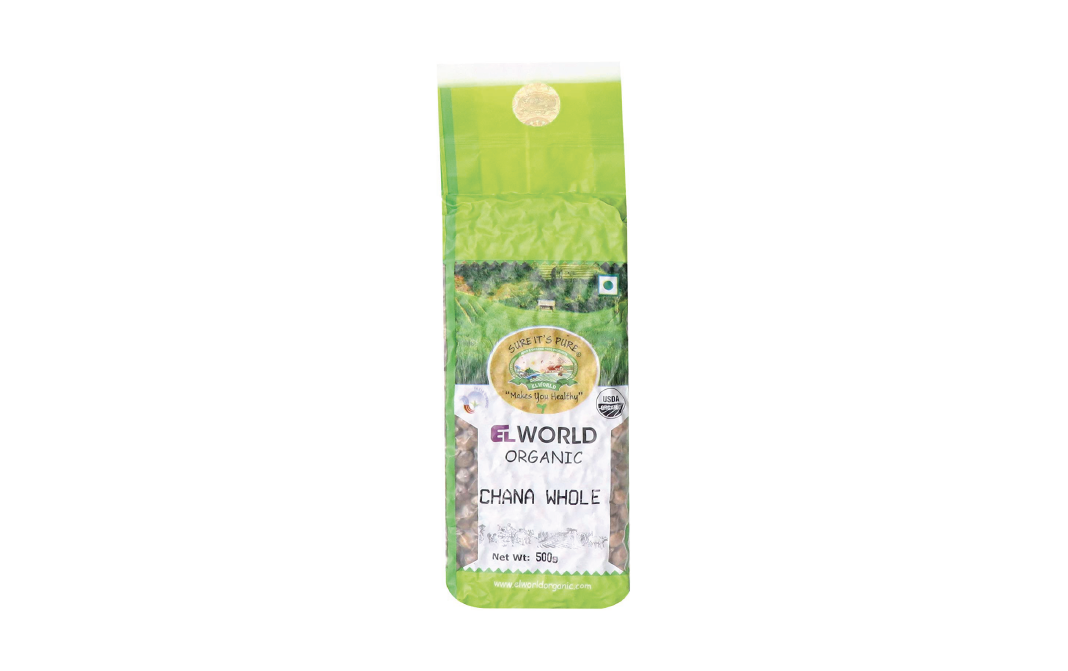 Elworld Organic Chana Whole    Pack  500 grams
